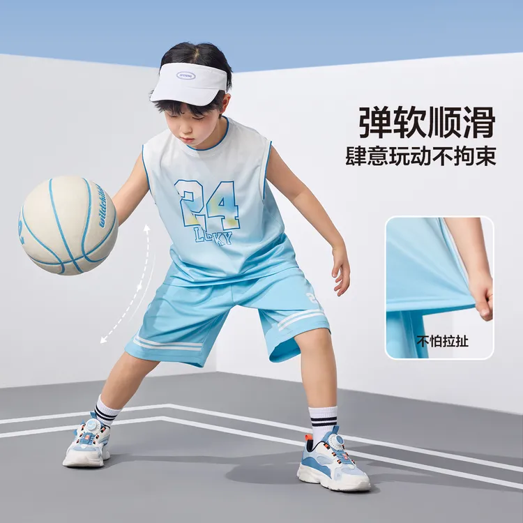【幸运者】左西童装男童背心套装夏速干运动欧若风儿童篮球服两件