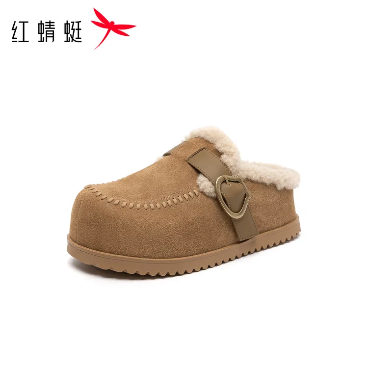 红蜻蜓baby同款2025秋季新款加棉保暖棉拖时尚百搭懒人勃肯鞋
