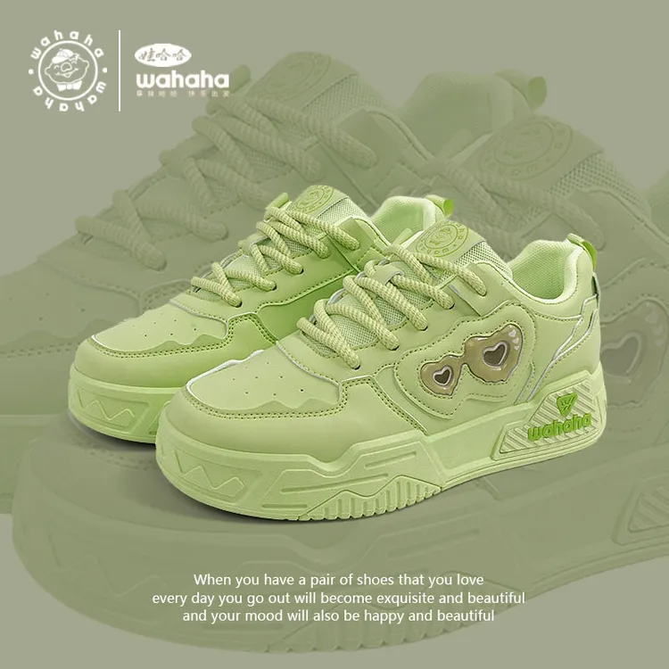 Wahaha/娃哈哈女鞋欧若风百搭复古潮鞋低帮韩版港风时尚经典板鞋