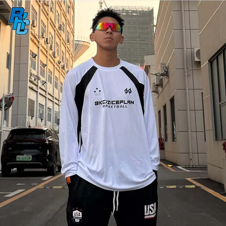BKCXZICE美式撞色运动卫衣户外健身运动篮球服透气跑步运动长袖