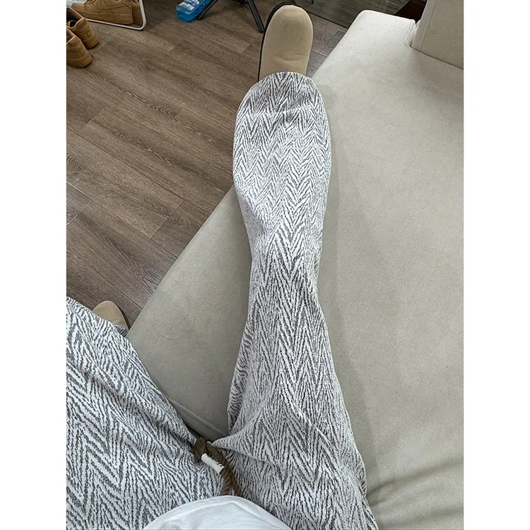 慵懒风人字纹卫裤男款春秋季直筒宽松显腿长裤子美式复古休闲长裤