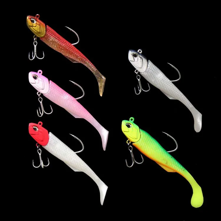 海鲈杀手鲈道路亚铅头钩海钓岸边浅海钓海鲈霸道鲅鱼铅头钩海鲈饵