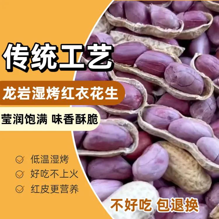 【低温湿烤工艺】湿烤红衣花生带壳咸香味酥脆下酒美味零食龙岩特产