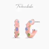 TWINS LULU 流光风 秋上新 时尚气质粉色多巴胺耳环TSL1881