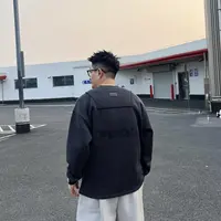 XDZZ二狗ss冬季男款圆领加绒加厚拼接休闲卫衣日系打底衫Y7392