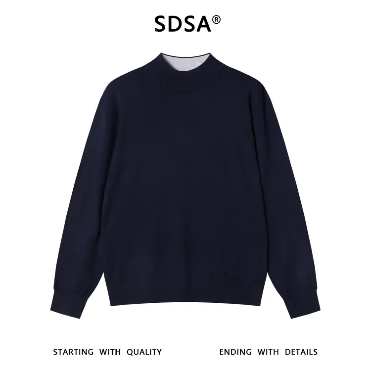 SDSA男士秋冬新款痞帅男装潮牌简约纯色圆领针织衫毛衣百搭休闲