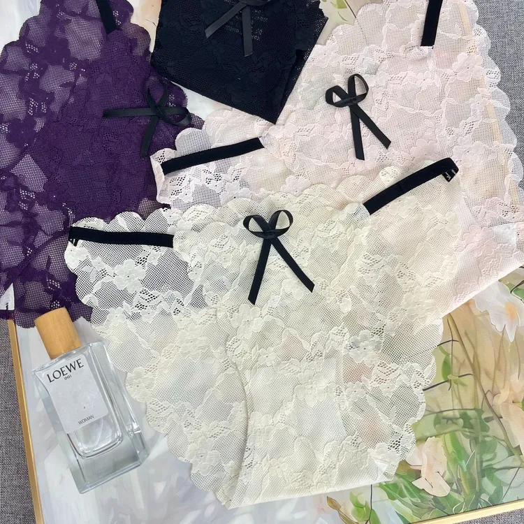 【性感蝴蝶结蕾丝内裤】超薄无痕舒适透气女士百搭三角裤-3202