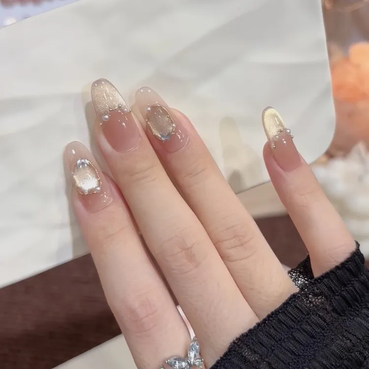 【纸醉金迷】纯手工穿戴甲美甲穿戴式光疗甲冰透渐变流行纯欲