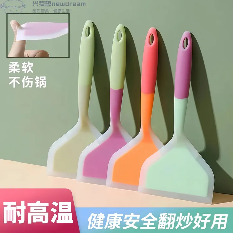 新款不锈钢锅铲炒菜小铲子厨房隔热炒铲实木手柄