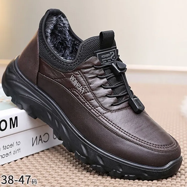 老北京布鞋男冬季加绒保暖中老年爸爸棉鞋软底防滑加厚老人健步鞋