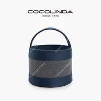 COCOLINDA |  羊毛+织带撞色手提化妆收纳桶B5226