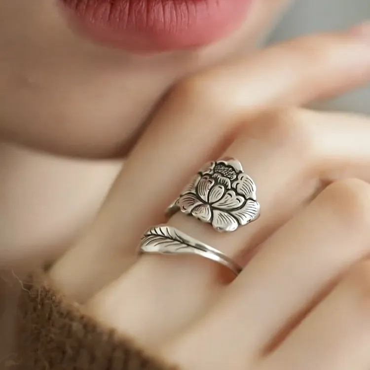 【国色牡丹】戒指新中式高级气质女百搭指环商品图