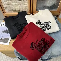 吴小越w1904男童年货中国红毛衣新款韩版宽松儿童上衣男孩冬装潮