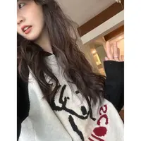 【闵笑一】小狗#秋冬过渡百搭针织毛衣高档时尚女装新款宽松连帽