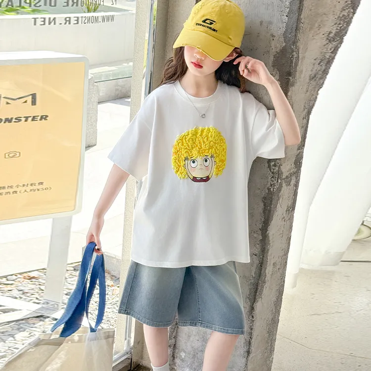 女童休闲套装夏6-12岁潮款儿童短袖短裤两件套宽松夏季薄款中大童