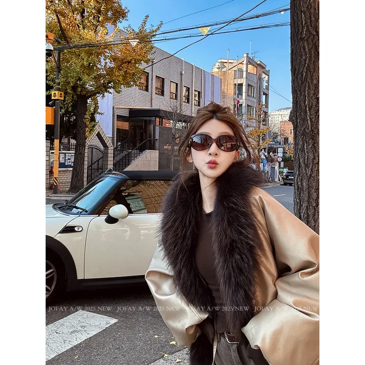 |名场面鹅绒皮草|全真毛领派克 90白鹅绒气质大外套 W2936