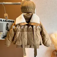 现货【古巷余晖】2025冬季新款男童宝宝毛绒绒大领子加厚棉服外套