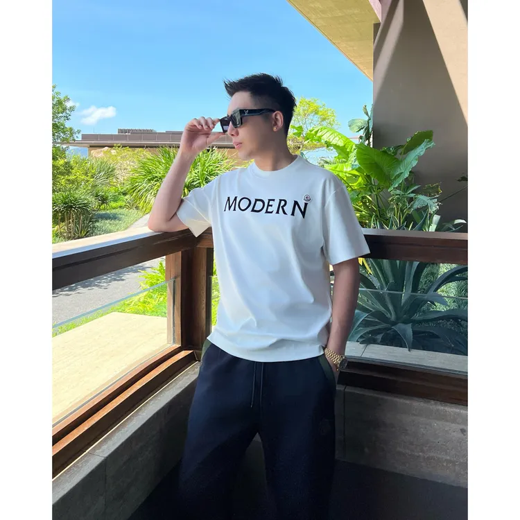 【玛雅字母】李查德痞帅秋老钱字母印花贴标绣男士半袖情侣短袖T恤