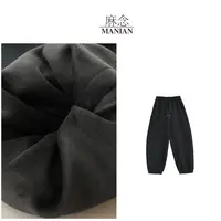  【麻念】裤长100-102 秋冬季 休闲纯色松紧腰加绒裤子女M914