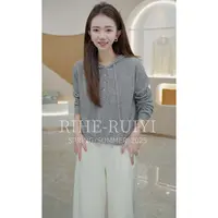R H 【月光海岸】秋冬新款显瘦纯羊毛半开领连帽套头毛衣L669028