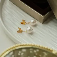 阿卡妍 925银耳饰 甜美蝴蝶流苏耳钉优雅清新百搭闺蜜时尚ins耳饰