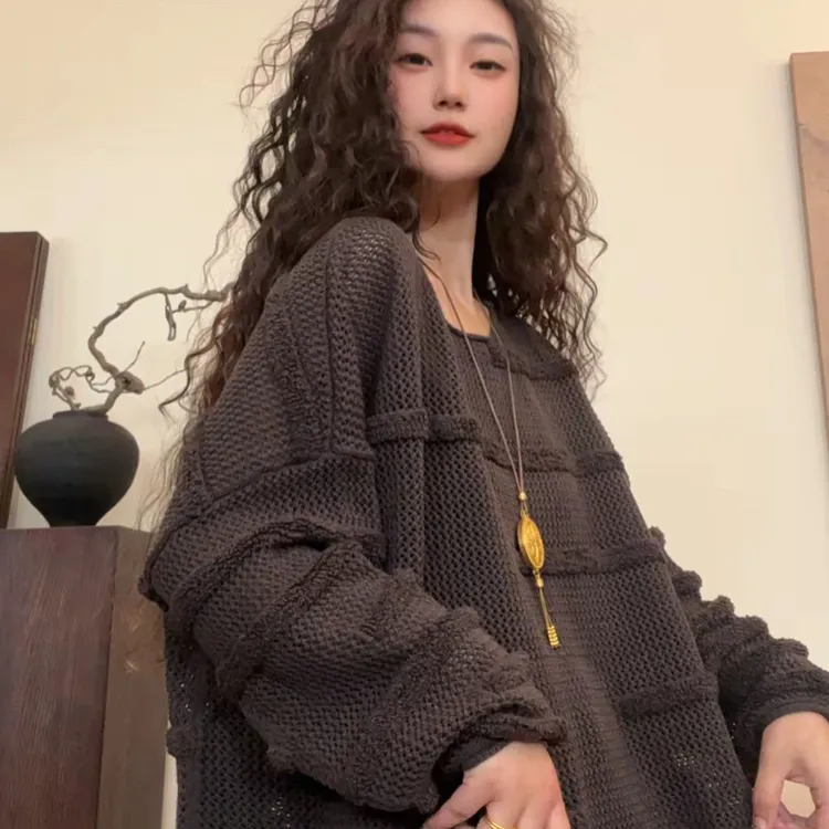 秋季新款复古洋气减龄纯色长袖设计感气质百搭时尚休闲慵懒风上衣
