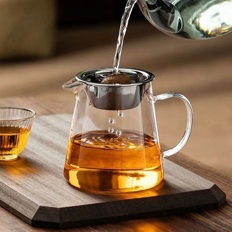 功夫茶具耐热防爆玻璃公道杯带茶漏过滤分茶器大小号加厚玻璃公杯