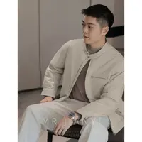 MR JIANYI 冬季轻量化防泼水立领棉服夹克飞行员休闲薄款外套男装