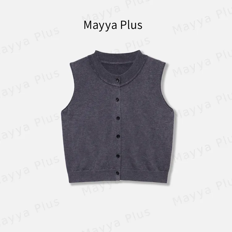 【搭配伴侣】Mayya Plus早秋薄款毛衣开衫百搭无袖马夹上衣32536800