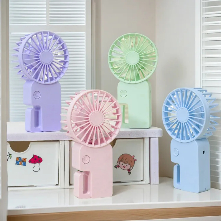 户外出行便携降温挂钩手持小风扇 礼品三档大风力USB充电风扇