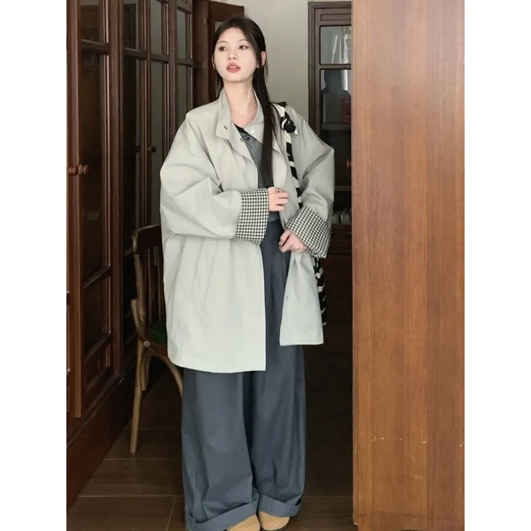 韩版百搭宽松小众慵懒风设计感春秋复古ins外套上衣长袖2025秋季