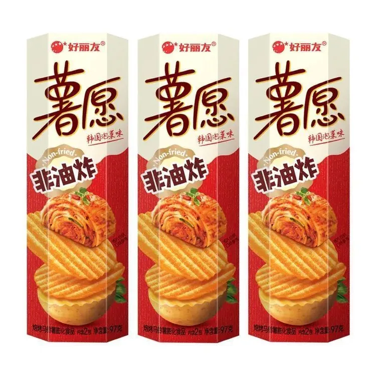 【临期】好丽友 薯愿薯片泡菜味非油炸休闲追剧零食