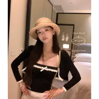 Mummy Cat 下蛋喵 【黑白小调】25新品30绵羊毛蝴蝶结针织抹胸内搭