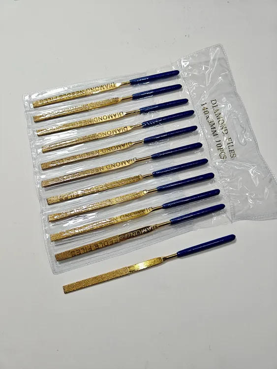 金色镀钛金刚石锉刀金属打磨修边整形工具扁形搓