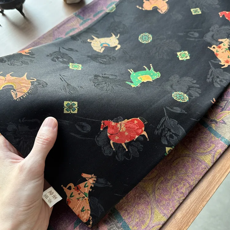 【墨马听茶】双面香云纱复古茶席手工禅意新中式大气茶席茶巾文玩