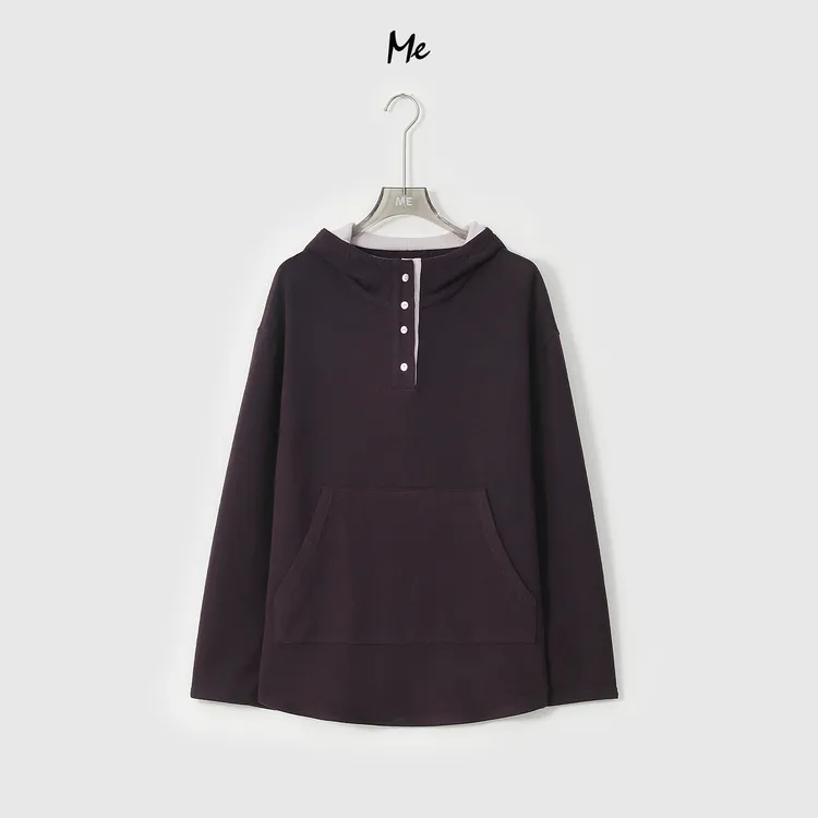 ME【紫薯卫衣一手长】巨软撞色户外感松弛时尚百搭宽松卫衣MESA3211