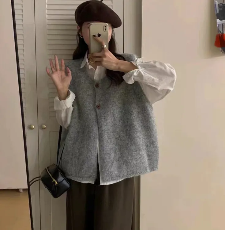 常规款小香风女洋气常规工字型马夹韩版免烫秋季