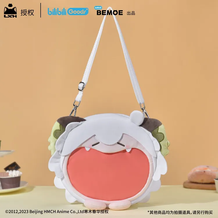 官方正品 现货 罗小黑 痛包超开心 白发 黑发 动漫毛绒单肩包无限