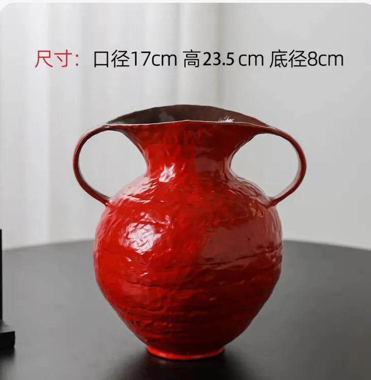 H05100B8景德镇手绘艺术花器（口15高度26)