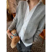 RRB Design「女作家」100%绵羊毛拼接假两件两穿毛衣开衫