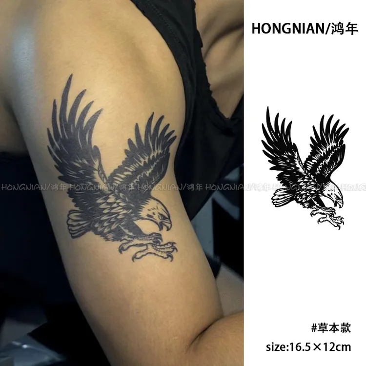 雄鹰展翅 草本纹身贴半永久经典老鹰帅气手臂防水持久逼真贴纸潮商品图