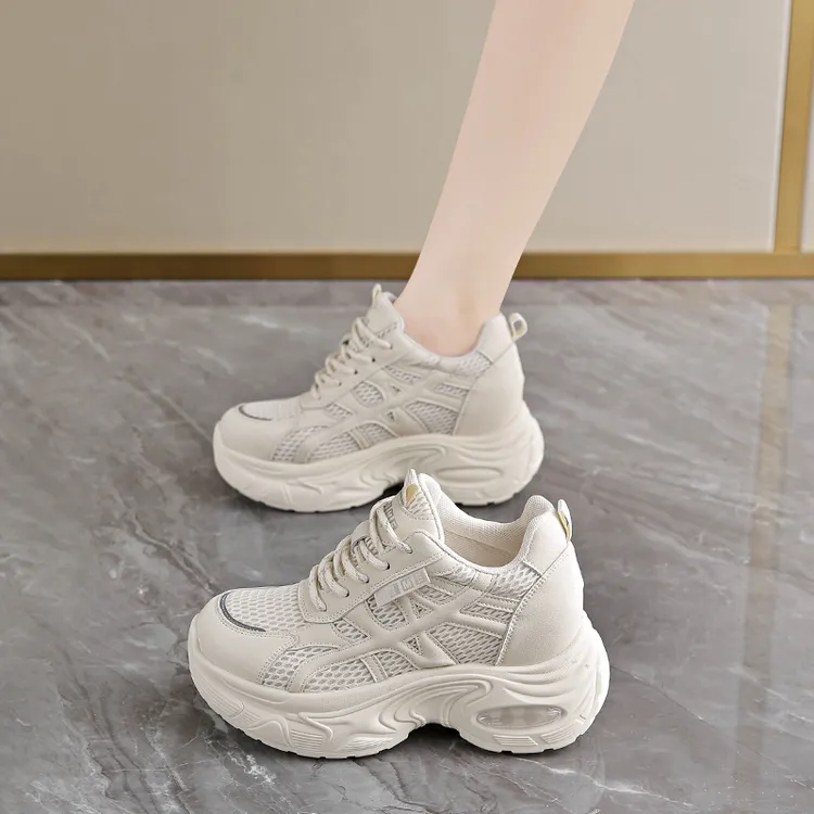 内增高鞋子女款爆款2025新款秋季韩版时尚百搭厚底运动休闲老爹鞋