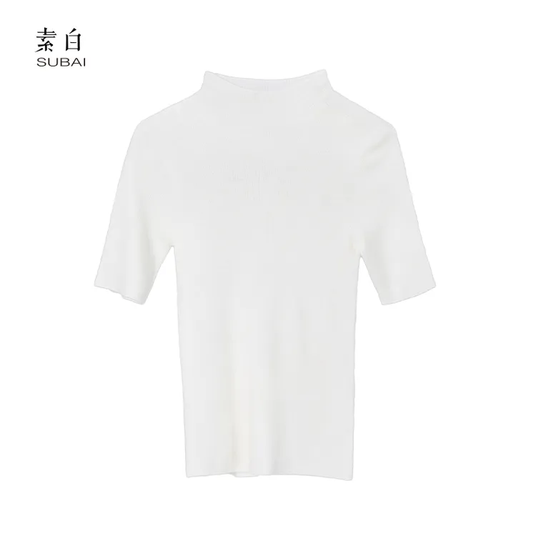 素白马乖802813羊毛时尚半高领打底T恤百搭时尚针织衫
