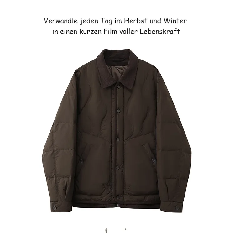 轻薄羽绒服男冬季日系复古男士90白鸭绒短款户外工装商务休闲外套