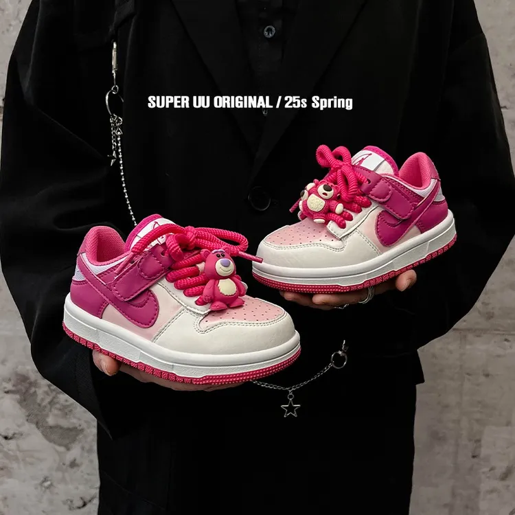 巴拉巴拉草莓熊女童板鞋3-12岁小女孩粉色休闲鞋2025春季新款鞋子