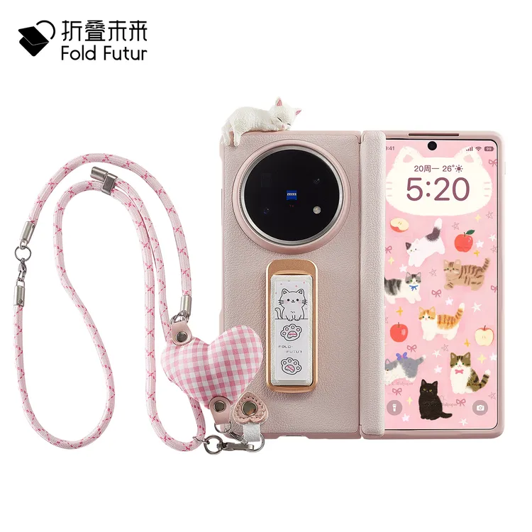 适用vivoXFold5可爱猫咪手机壳华为MateX3/X5/X6荣耀V5三星ZFold7
