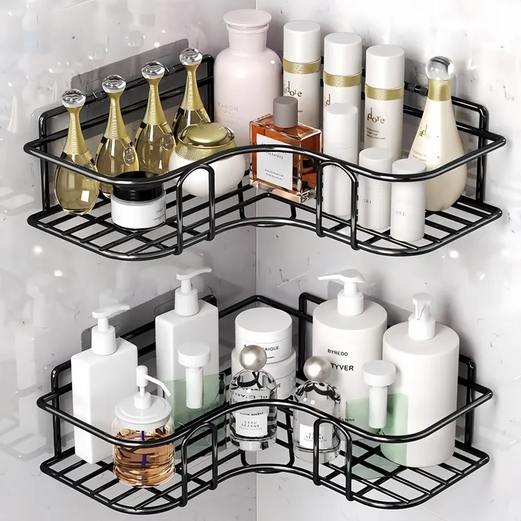 【到手两个】卫生间免打孔转角置物架浴室洗手间长形收纳架壁挂墙上