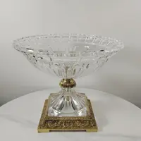 GM163水晶黄铜装饰桌面玄关摆32*24cm