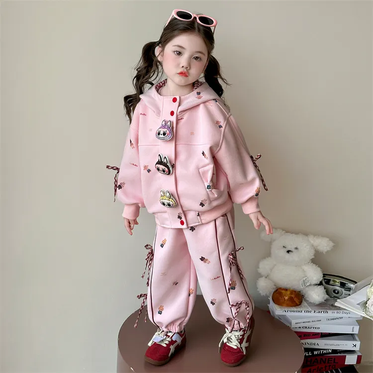 女童套装秋装儿童宝宝衣服2025新款女孩运动洋气好看外套春秋小童