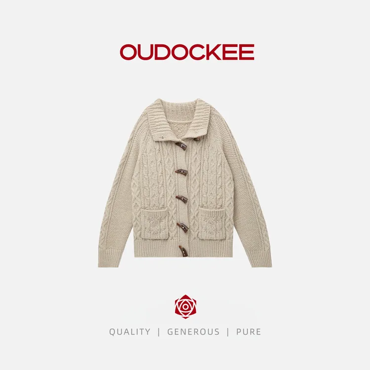 OUDOCKEE 鸥鸥【牛角扣】时尚气质高级感百搭显瘦长袖 MACY690T